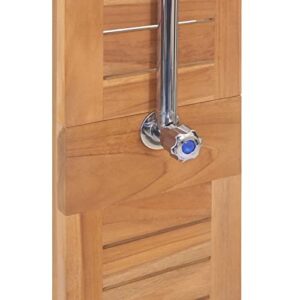 xiannv Garden Shower Solid Teak 27.6"x29.5"x80.3" Garden Shower with Base Adjustable Pressure Wood Outdoor Multi Colors