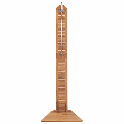 xiannv Garden Shower Solid Teak 27.6"x29.5"x80.3" Garden Shower with Base Adjustable Pressure Wood Outdoor Multi Colors