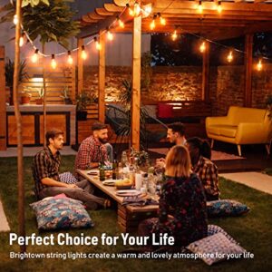 25ft Outdoor String Lights, Patio Hanging Lights with 25 Edison Glass Bulbs, Waterproof UL Listed Connectable Bistro Lights for Backyard Garden Cafe Camper Deck Porch Party Wedding, Black Wire