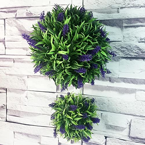 Jkapagzy Simulation Grass Ball Artificial Lavender Outdoor Plant Bush Patio for Wedding Hotel Garden Home Party Yard