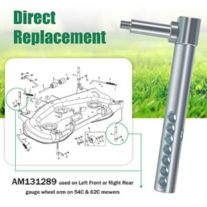 Mower Deck Gauge Wheel Arm Shaft Left Front & Right Rear on 54C & 62C Mowers for John Deere Tractor & Lawn & Garden Tractors GX345 GX355 2210 4010 GT225 GT235 X465 X485 AM131289