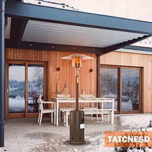 Patio Heater Propane with Cover - Outdoor Heaters For Patio Propane Heater Floor Standing with Wheels - Commercial Stainless Steel Gas Space Heaters for Outside Tent Camping, Porch, Pool and Garden