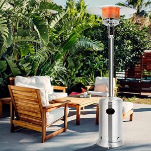 ARLIME Patio Heater Outdoor, 48000 BTU Gas Patio Heater with Trip-over Protection & CSA Certified, Stainless Steel Outdoor Propane Heater with Wheels for Yard, Garden, Party Commercial Restaurant