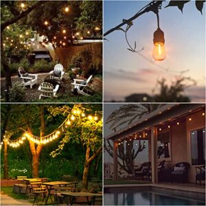 30FT Outdoor String Lights, 2700K Outdoor Lights for Patio Lights with S14 Shatterproof LED Bulb, Waterproof Connectable Hanging String Lights for Bistro Garden Porch Party Wedding, E26 Socket Base