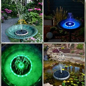 Yzert Solar Fountain Matte Panel with 4000 Capacity Battery, 4W Floating Solar Bird Bath Fountains with 8 Nozzles & 4 Fixed Rods, Solar Fountain Pump for Bird Bath,Garden, Pond, Outdoor