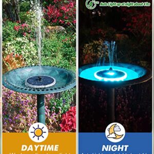 Yzert Solar Fountain Matte Panel with 4000 Capacity Battery, 4W Floating Solar Bird Bath Fountains with 8 Nozzles & 4 Fixed Rods, Solar Fountain Pump for Bird Bath,Garden, Pond, Outdoor