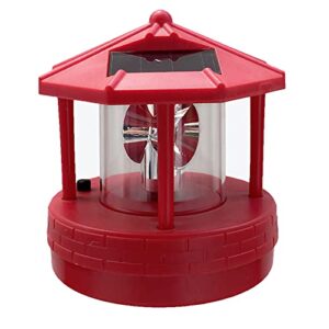 Erthree Garden Solar Lights, Outdoor LED Solar Lighthouse, Durable Rotatable Waterproof Solar Lights for Pathway (red - L)