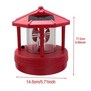 Erthree Garden Solar Lights, Outdoor LED Solar Lighthouse, Durable Rotatable Waterproof Solar Lights for Pathway (red - L)