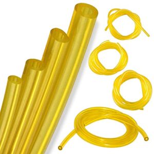 4 sizes petrol fuel gas line pipe hose tubing for string trimmer chainsaw blower lawn mower and other power tools for 2 cycle engine for poulan, craftman (yellow 4pc)