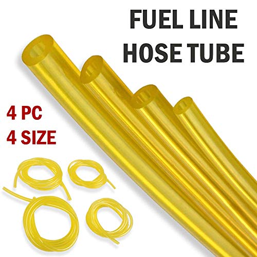 4 Sizes Petrol Fuel Gas Line Pipe Hose Tubing For String Trimmer Chainsaw Blower Lawn Mower and other Power Tools For 2 Cycle Engine for Poulan, Craftman (Yellow 4PC)