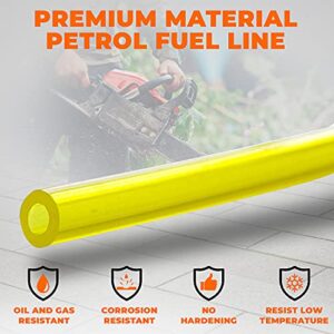 4 Sizes Petrol Fuel Gas Line Pipe Hose Tubing For String Trimmer Chainsaw Blower Lawn Mower and other Power Tools For 2 Cycle Engine for Poulan, Craftman (Yellow 4PC)