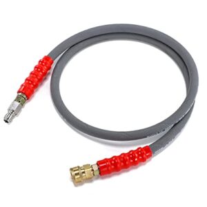 m mingle pressure washer jumper hose, 5 ft whip hose for power washer, hose reel connector hose for pressure washing with 3/8 inch quick connect