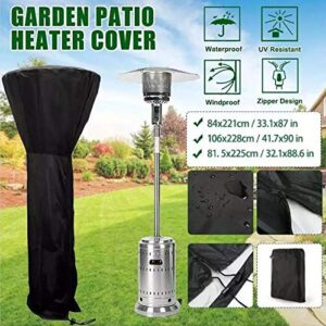 Patio Heater Cover, Standup Round Heater Covers with Zipper & Storage Bag – Waterproof 420D Oxford Fabrics Protector for Outdoor Umbrella Gas Heat Lamp, Backyard Courtyard Porch Garden Accessories