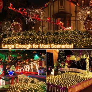 20ft x 13ft Christmas Net Lights Outdoor Mesh Lights - 660 LED Waterproof 8 Modes Remote Timer Dimmable Ceiling Fairy Blanket Lights Plug In for Canopy Roof Wall Bush Lawn Yard Garden (Warm White)
