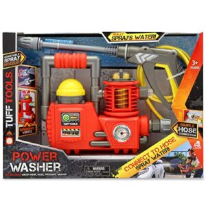 lanard tuff tools: power washer – kids tool toy, hose connecting, sprays water, ages 3+