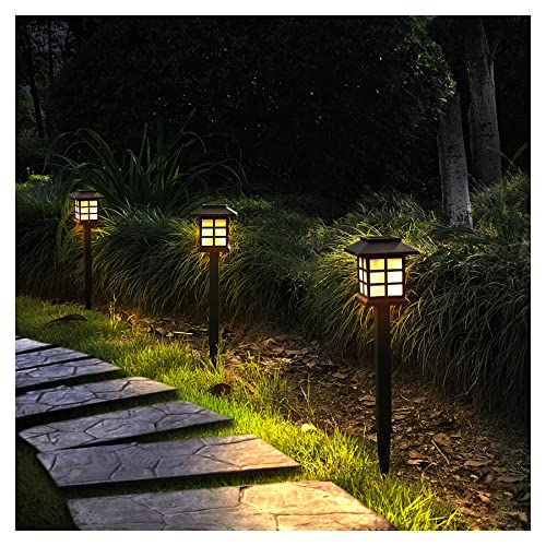 Otdair 12 Pack Solar Pathway Lights Outdoor, Decorative Solar Garden Lights, Waterproof Solar Lights for Garden, Patio, Yard, Landscape, Pathway, Driveway, Lawn (Warm Light)