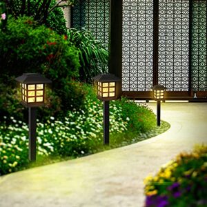 Otdair 12 Pack Solar Pathway Lights Outdoor, Decorative Solar Garden Lights, Waterproof Solar Lights for Garden, Patio, Yard, Landscape, Pathway, Driveway, Lawn (Warm Light)