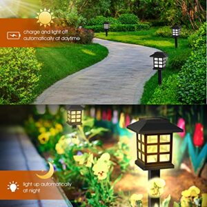 Otdair 12 Pack Solar Pathway Lights Outdoor, Decorative Solar Garden Lights, Waterproof Solar Lights for Garden, Patio, Yard, Landscape, Pathway, Driveway, Lawn (Warm Light)