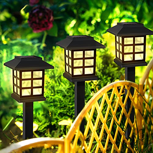 Otdair 12 Pack Solar Pathway Lights Outdoor, Decorative Solar Garden Lights, Waterproof Solar Lights for Garden, Patio, Yard, Landscape, Pathway, Driveway, Lawn (Warm Light)