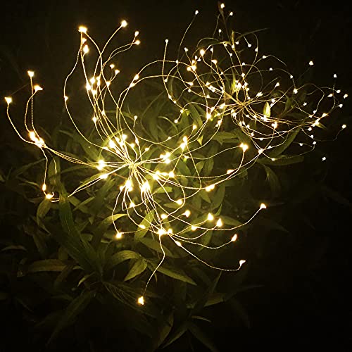 Forlivese Solar Lights Outdoor, Garden Decorative Lights, Solar Landscape Lights, DIY Lights, 105 LED Powered 35 Copper Wires for Walkway Patio Lawn Backyard，Party Decor 2 Pack (Warm-Colors)