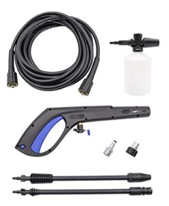 ar blue clean, pw909100k, universal electric power washer replacement accessory kit with gun, lance, hose and foam cannon