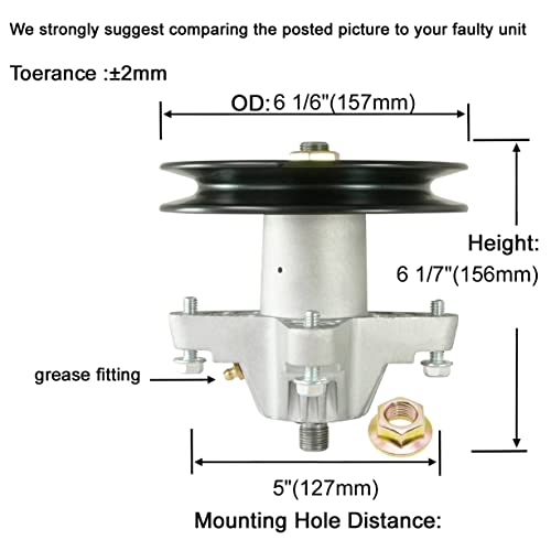 q&p 918-04456 Spindle Assembly Bracket Replaces 918-04456 918-04456A 918-04461 618-04461 618-04456 618-04456A 112-0460 with 4bolt and Pulley for MTD LT4200,Toro 13AL60RG044 (LX 426)