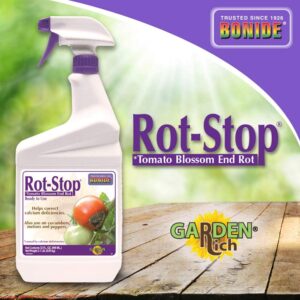 bonide rot-stop tomato blossom end rot, 32 oz ready-to-use spray garden fertilizer for calcium deficiency in plants