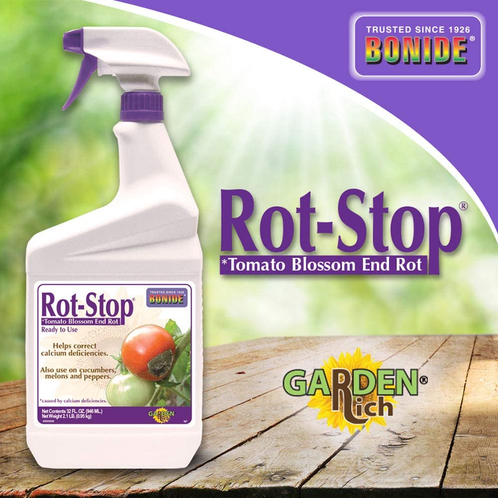 Bonide Rot-Stop Tomato Blossom End Rot, 32 oz Ready-to-Use Spray Garden Fertilizer for Calcium Deficiency in Plants