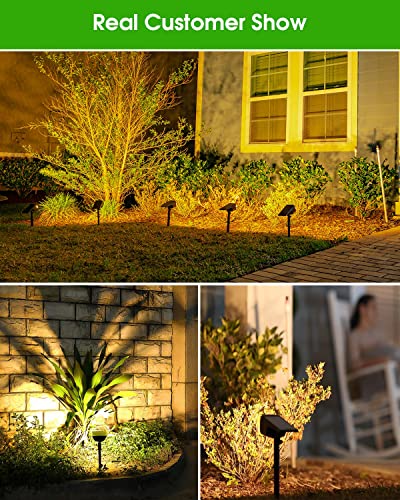 Biling Solar Spot Lights Outdoor, 28 LEDs 2-in-1 Bright Solar Outdoor Lights Landscaping Spotlights, IP67 Waterproof Solar Powered Spot Lights for Yard Garden Pathway (Warm White 2pack)