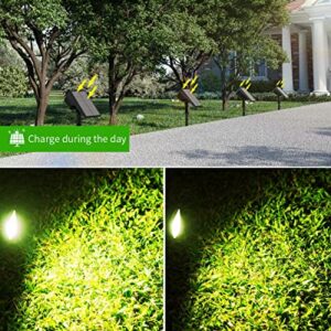 Biling Solar Spot Lights Outdoor, 28 LEDs 2-in-1 Bright Solar Outdoor Lights Landscaping Spotlights, IP67 Waterproof Solar Powered Spot Lights for Yard Garden Pathway (Warm White 2pack)