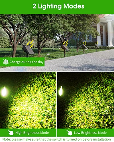 Biling Solar Spot Lights Outdoor, 28 LEDs 2-in-1 Bright Solar Outdoor Lights Landscaping Spotlights, IP67 Waterproof Solar Powered Spot Lights for Yard Garden Pathway (Warm White 2pack)