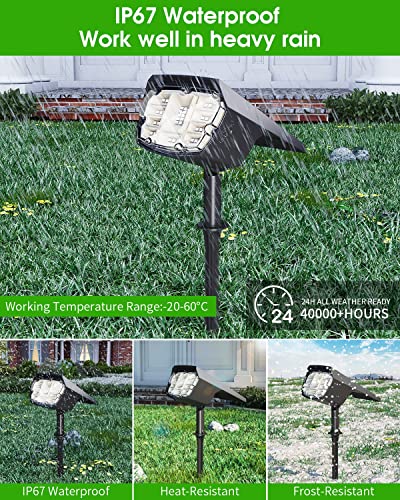 Biling Solar Spot Lights Outdoor, 28 LEDs 2-in-1 Bright Solar Outdoor Lights Landscaping Spotlights, IP67 Waterproof Solar Powered Spot Lights for Yard Garden Pathway (Warm White 2pack)