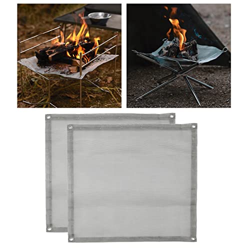 Colaxi Portable Fire, Camping Stainless Steel Outdoor Fireplace, Collapsing Steel Mesh Fireplace Foldable Outdoor Fire Patio Camping, Backyard Garden, 42x42x0.2cm