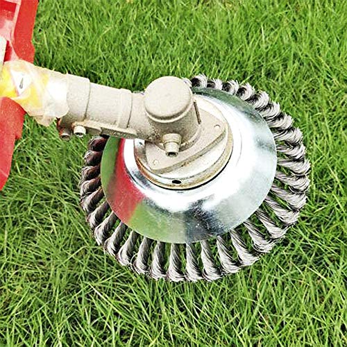 HUYUR 8 Inches Steal Wire Brush Cutter Trimmer Head with Blade Adapter for String Trimmers, Rust Removal, Lawn Mower - Cutter Garden Grass Accessories Tool