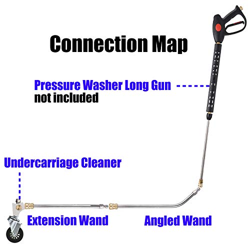 M MINGLE Pressure Washer Undercarriage Cleaner, Under Car Wash, with 45 Degree Angled Wand