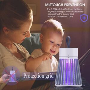 ELLASSAY Electric Bug Zapper for Indoor & Outdoor - Rechargeable Mosquito and Fly Killer Portable USB LED Purple Light Trap Have Security Grid Home, Bedroom, Backyard Camping Using, Grey