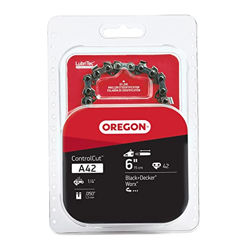 Oregon A42 ControlCut Chainsaw Chain for 6-Inch Saw, Fits Black & Decker Alligator Lopper, Worx JawSaw