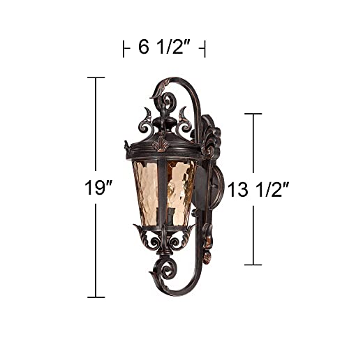 John Timberland Casa Marseille European Vintage Outdoor Wall Light Bronze French Vintage Sconce Fixture Decor for Exterior House Porch Patio Outside Deck Garage Yard Front Door Garden Home