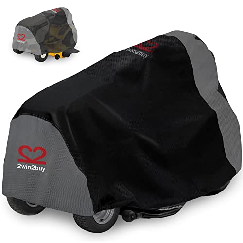 Riding Lawn Mower Cover, Upgrade Heavy Duty 600D Waterproof Polyester Oxford Tractor Cover UV & Dust & Water Resistant, Universal Fit Decks up to 54" with Drawstring & Storage Bag