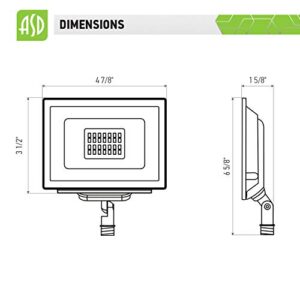 ASD LED Flood Light Outdoor 20W, 120V 2040Lm 5000K, Small Exterior Metal Waterproof Lighting Fixtures, Adjustable Knuckle Mount Wall Ground Floodlight Fixture for Yard Garden Backyard, UL Listed