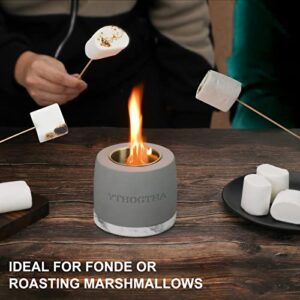 YTHOGTHA Table Top Firepit Bowl Mini Portable Fireplace - Personal Concrete Tabletop Fire Pit Smores Maker for Indoor & Outdoor Use, Full Accessory Kit with Burner and Extinguisher