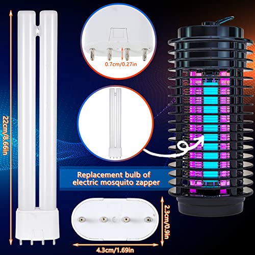 Kittmip Bug Zapper Replacement Bulb 18W H Shaped Twin Tube Bulb Indoor Outdoor Bug Zapper Light Bulbs with 4 Pin Base (2)