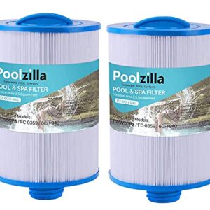 Poolzilla Replacement for Spa Filter PWW50P3(1 1/2" Coarse Thread), Unicel 6CH-940, 817-0050, Filbur FC-0359, 25252, 03FIL1400, Waterway Front Access Skimmer, Screw in SAE Thread Filter- 2 Pack