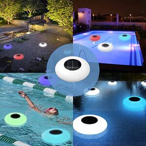 COPU Solar Floating Pool Lights, 16 Color Changing Pool Solar Lights, Pool Lights for Above Ground Pools, Outdoor Pool Accessories, Waterproof Floating Light, Pool Decor (12.6 INCH)