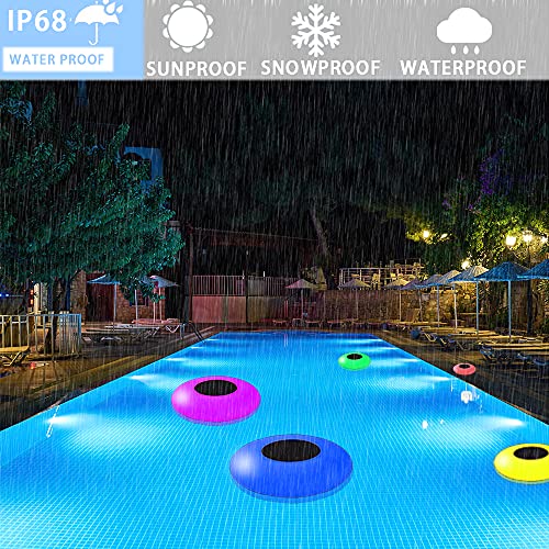 COPU Solar Floating Pool Lights, 16 Color Changing Pool Solar Lights, Pool Lights for Above Ground Pools, Outdoor Pool Accessories, Waterproof Floating Light, Pool Decor (12.6 INCH)