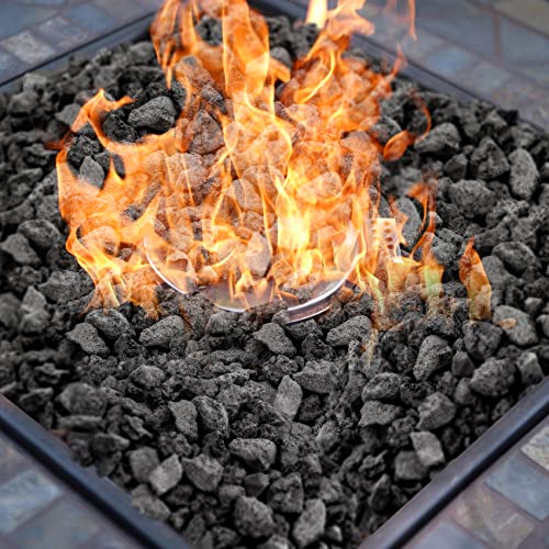 onlyfire Black Lava Rock 10 Pounds Volcanic Lava Stones for Indoor Outdoor Fire Pits Fireplaces Gas Grill and Landscaping, 0.8-1.2 Inch
