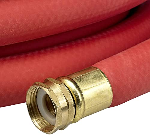 Underhill UltraMax Commercial Garden Water Hose 75 ft, Heavy-Duty, Rubber, Flexible, Kink Free, Industrial, 200 psi WP, 800 psi BP, H10-075R, 1” x 75' NPSH, Red