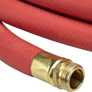 Underhill UltraMax Commercial Garden Water Hose 75 ft, Heavy-Duty, Rubber, Flexible, Kink Free, Industrial, 200 psi WP, 800 psi BP, H10-075R, 1” x 75' NPSH, Red