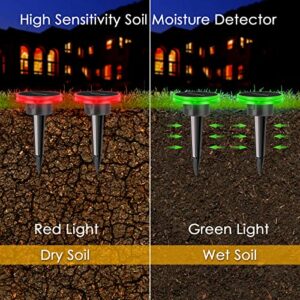 ARMXY Solar Ground Lights, Soil Moisture Monitoring Solar Garden Lights, Waterproof Solar Disk Lights for Pathway, Yard, Landscape, Walkway, Lawn, Driveway Decor, 6 Pack