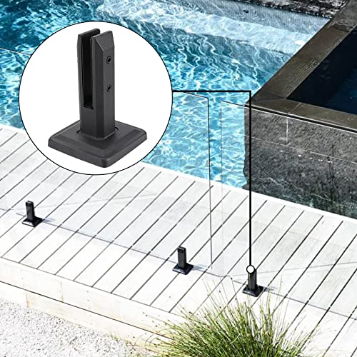 HEIHAK 2 Pack Glass Fence Clamp, Stainless Steel Glass Spigots Pool Railing Clamp for Stairs Balcony Garden Deck Handrail, Suitable for 8-12 mm Glass